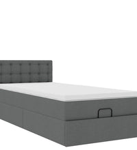 Ottoman-Bett mit Matratze Dunkelgrau 100x200 cm Stoff