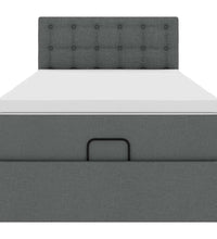 Ottoman-Bett mit Matratze Dunkelgrau 100x200 cm Stoff