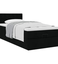 Ottoman-Bett mit Matratze Schwarz 100x200 cm Stoff