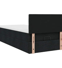 Ottoman-Bett mit Matratze Schwarz 100x200 cm Stoff
