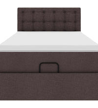 Ottoman-Bett mit Matratze Dunkelbraun 100x200 cm Stoff