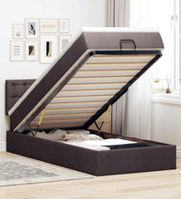 Ottoman-Bett mit Matratze Dunkelbraun 100x200 cm Stoff