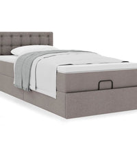 Ottoman-Bett mit Matratze Taupe 100x200 cm Stoff