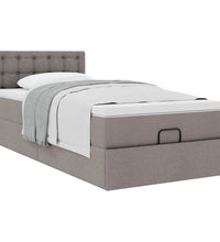 Ottoman-Bett mit Matratze Taupe 100x200 cm Stoff