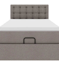 Ottoman-Bett mit Matratze Taupe 100x200 cm Stoff