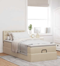 Ottoman-Bett mit Matratze Creme 100x200 cm Stoff