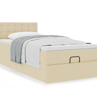 Ottoman-Bett mit Matratze Creme 100x200 cm Stoff