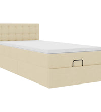 Ottoman-Bett mit Matratze Creme 100x200 cm Stoff