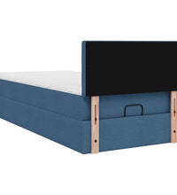 Ottoman-Bett mit Matratze Blau 100x200 cm Stoff