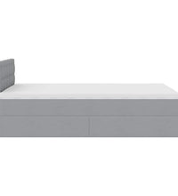 Ottoman-Bett mit Matratze Hellgrau 120x200 cm Stoff