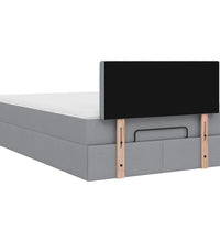 Ottoman-Bett mit Matratze Hellgrau 120x200 cm Stoff