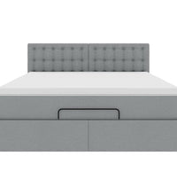 Ottoman-Bett mit Matratze Hellgrau 140x200 cm Stoff