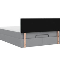 Ottoman-Bett mit Matratze Hellgrau 140x200 cm Stoff