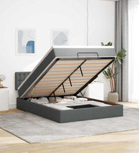 Ottoman-Bett mit Matratze Dunkelgrau 140x200 cm Stoff