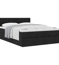 Ottoman-Bett mit Matratze Schwarz 140x200 cm Stoff
