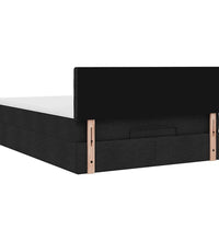 Ottoman-Bett mit Matratze Schwarz 140x200 cm Stoff