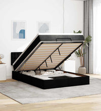 Ottoman-Bett mit Matratze Schwarz 140x200 cm Stoff