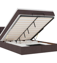 Ottoman-Bett mit Matratze Dunkelbraun 140x200 cm Stoff