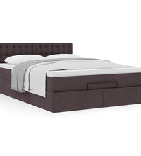 Ottoman-Bett mit Matratze Dunkelbraun 140x200 cm Stoff