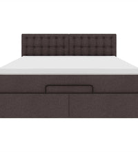 Ottoman-Bett mit Matratze Dunkelbraun 140x200 cm Stoff