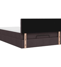 Ottoman-Bett mit Matratze Dunkelbraun 140x200 cm Stoff