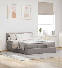 Ottoman-Bett mit Matratze Taupe 140x200 cm Stoff
