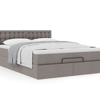 Ottoman-Bett mit Matratze Taupe 140x200 cm Stoff