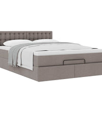 Ottoman-Bett mit Matratze Taupe 140x200 cm Stoff