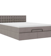 Ottoman-Bett mit Matratze Taupe 140x200 cm Stoff