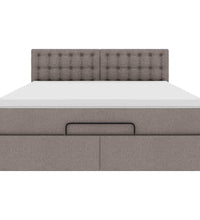 Ottoman-Bett mit Matratze Taupe 140x200 cm Stoff
