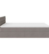 Ottoman-Bett mit Matratze Taupe 140x200 cm Stoff
