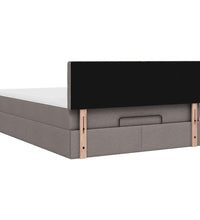 Ottoman-Bett mit Matratze Taupe 140x200 cm Stoff
