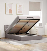 Ottoman-Bett mit Matratze Taupe 140x200 cm Stoff