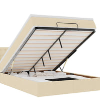 Ottoman-Bett mit Matratze Creme 140x200 cm Stoff