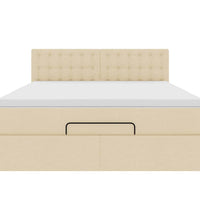Ottoman-Bett mit Matratze Creme 140x200 cm Stoff