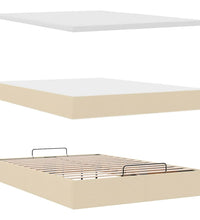 Ottoman-Bett mit Matratze Creme 140x200 cm Stoff