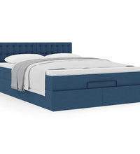 Ottoman-Bett mit Matratze Blau 140x200 cm Stoff