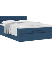 Ottoman-Bett mit Matratze Blau 140x200 cm Stoff