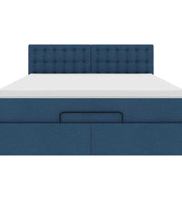 Ottoman-Bett mit Matratze Blau 140x200 cm Stoff