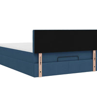 Ottoman-Bett mit Matratze Blau 140x200 cm Stoff