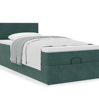 Ottoman-Bett mit Matratze Dunkelgrün 80x200 cm Samt