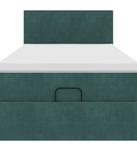 Ottoman-Bett mit Matratze Dunkelgrün 80x200 cm Samt