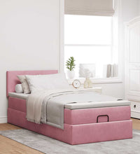 Ottoman-Bett mit Matratze Rosa 80x200 cm Samt