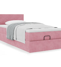 Ottoman-Bett mit Matratze Rosa 80x200 cm Samt