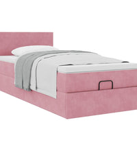Ottoman-Bett mit Matratze Rosa 80x200 cm Samt