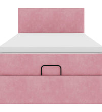 Ottoman-Bett mit Matratze Rosa 80x200 cm Samt