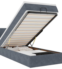 Ottoman-Bett mit Matratze Dunkelgrau 90x190 cm Samt
