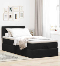 Ottoman-Bett mit Matratze Schwarz 90x190 cm Samt