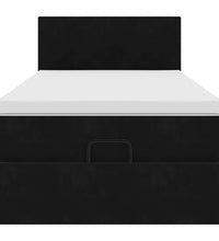 Ottoman-Bett mit Matratze Schwarz 90x190 cm Samt