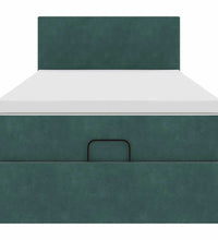 Ottoman-Bett mit Matratze Dunkelgrün 90x190 cm Samt